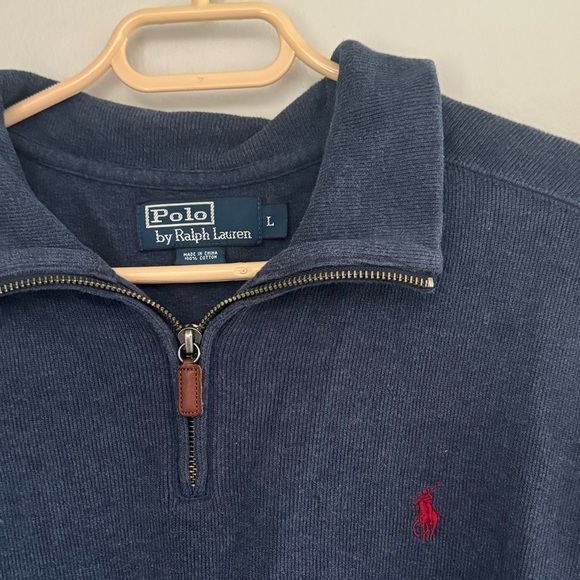 Polo Ralph Lauren Other - Polo Ralph Lauren Men’s Large Blue Long Sleeve 1/4 Quarter Zip Pullover Sweater